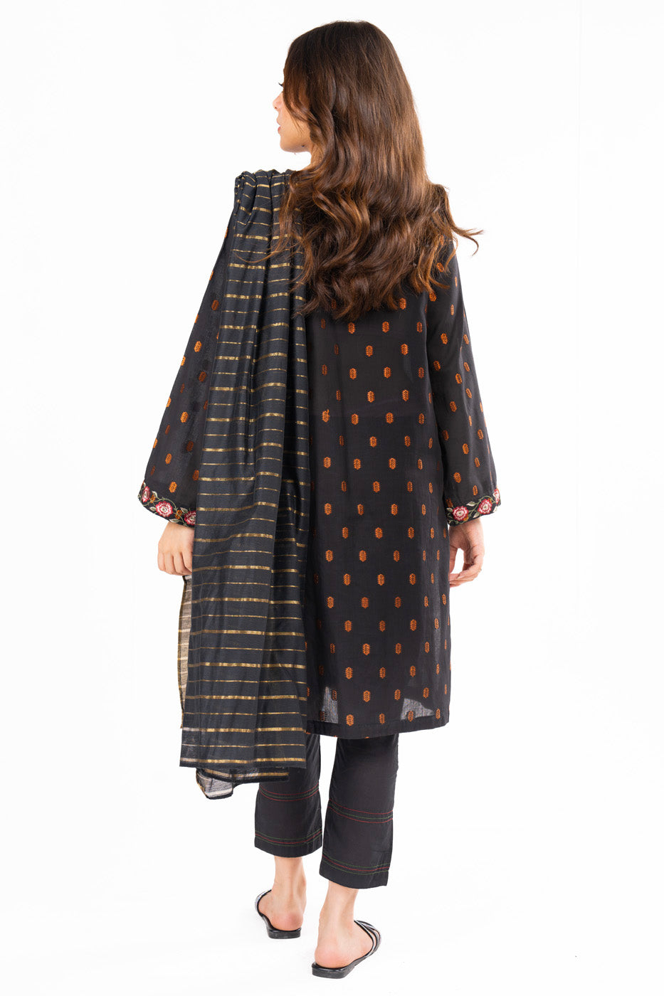 3 Pc Embroidered Jacquard Outfit