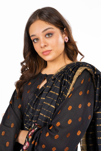 3 Pc Embroidered Jacquard Outfit