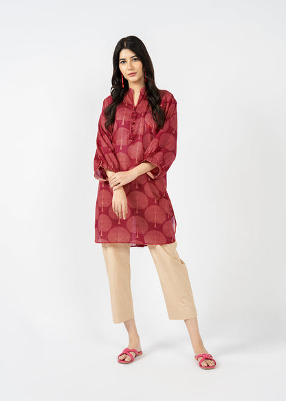 Printed Slub Lawn Kurti
