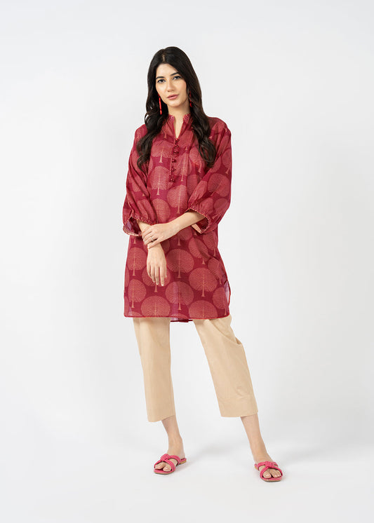 Printed Slub Lawn Kurti