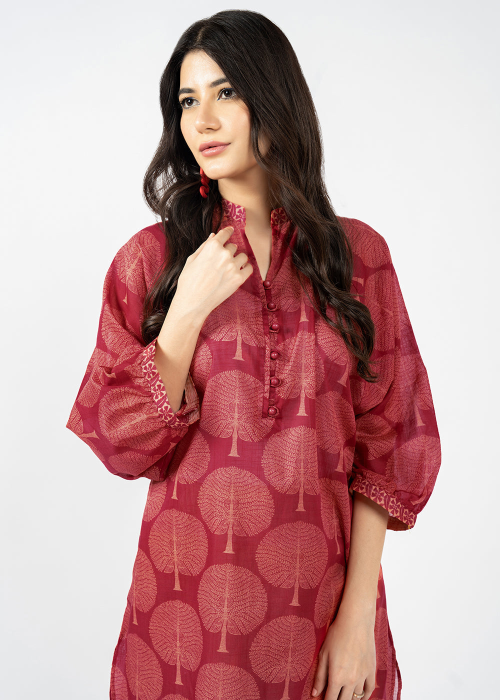Printed Slub Lawn Kurti