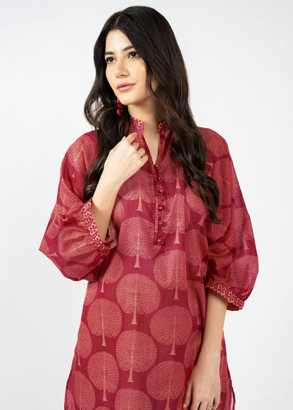 Printed Slub Lawn Kurti