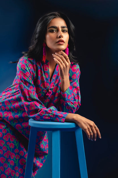 Printed Slub Lawn Kurti
