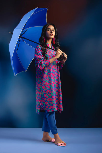 Printed Slub Lawn Kurti