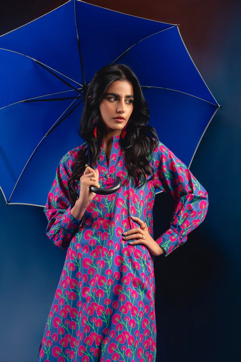 Printed Slub Lawn Kurti