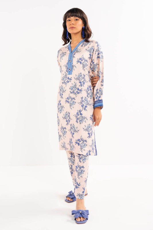 2 Pc Printed Herringbone Outfit