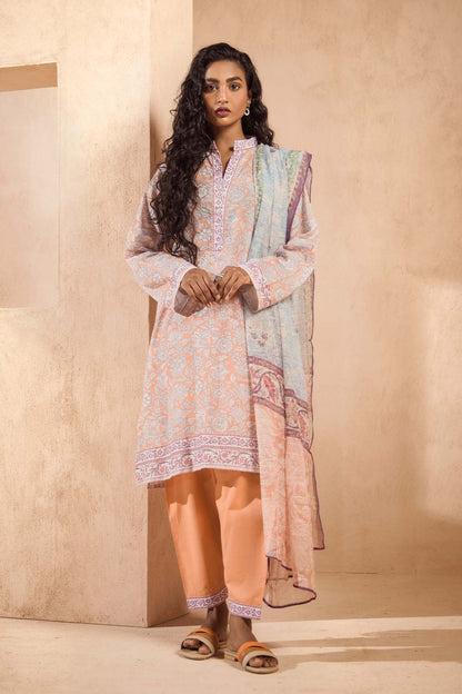 3 Pc Printed Lawn Outfit