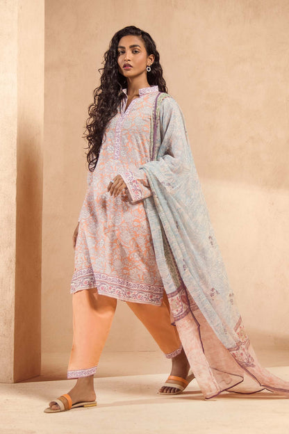 3 Pc Printed Lawn Outfit