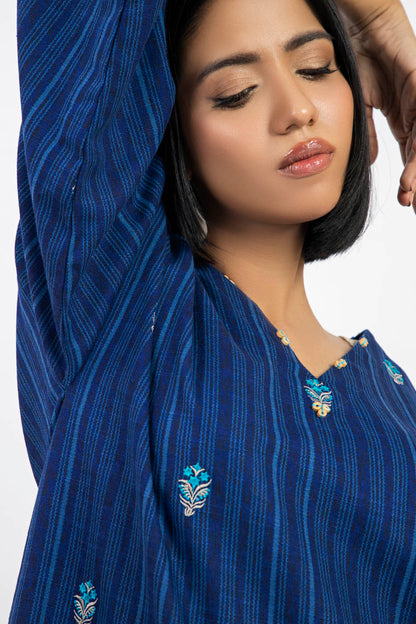 Printed Embroidered Khaddar Kurti