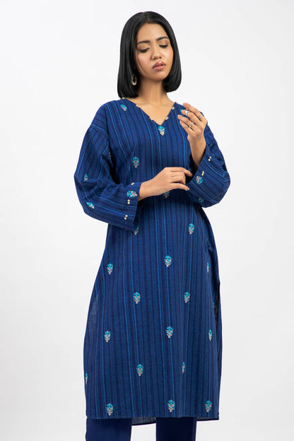 Printed Embroidered Khaddar Kurti