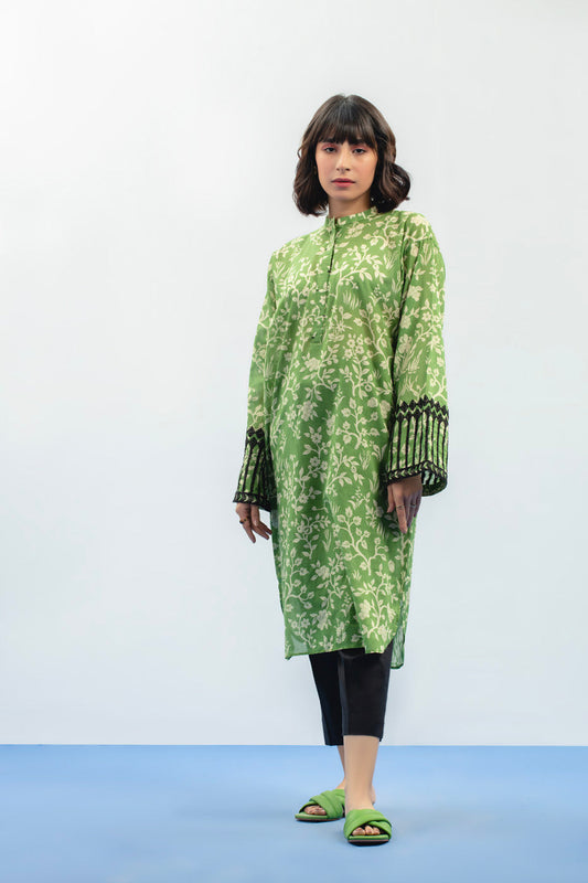 Printed Embroidered Lawn Kurti
