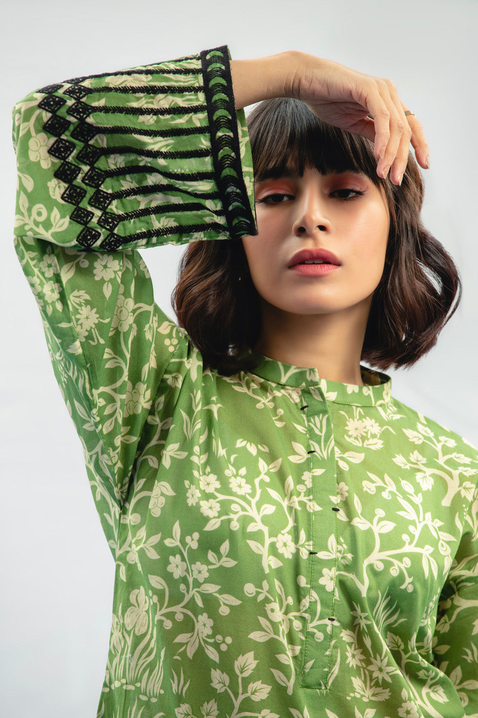 Printed Embroidered Lawn Kurti