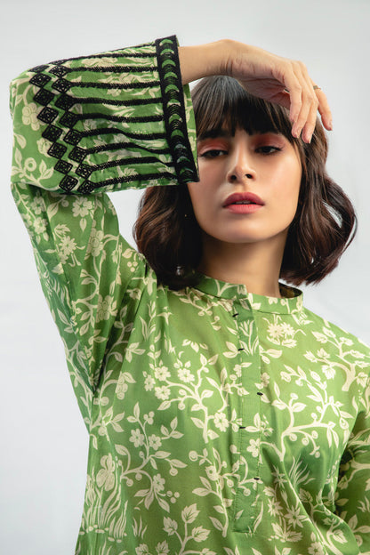 Printed Embroidered Lawn Kurti