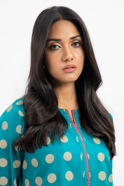 Printed Embroidered Cambric Kurti