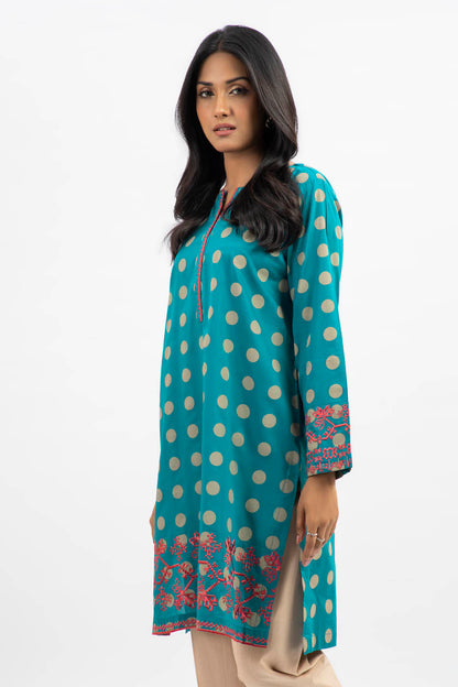 Printed Embroidered Cambric Kurti
