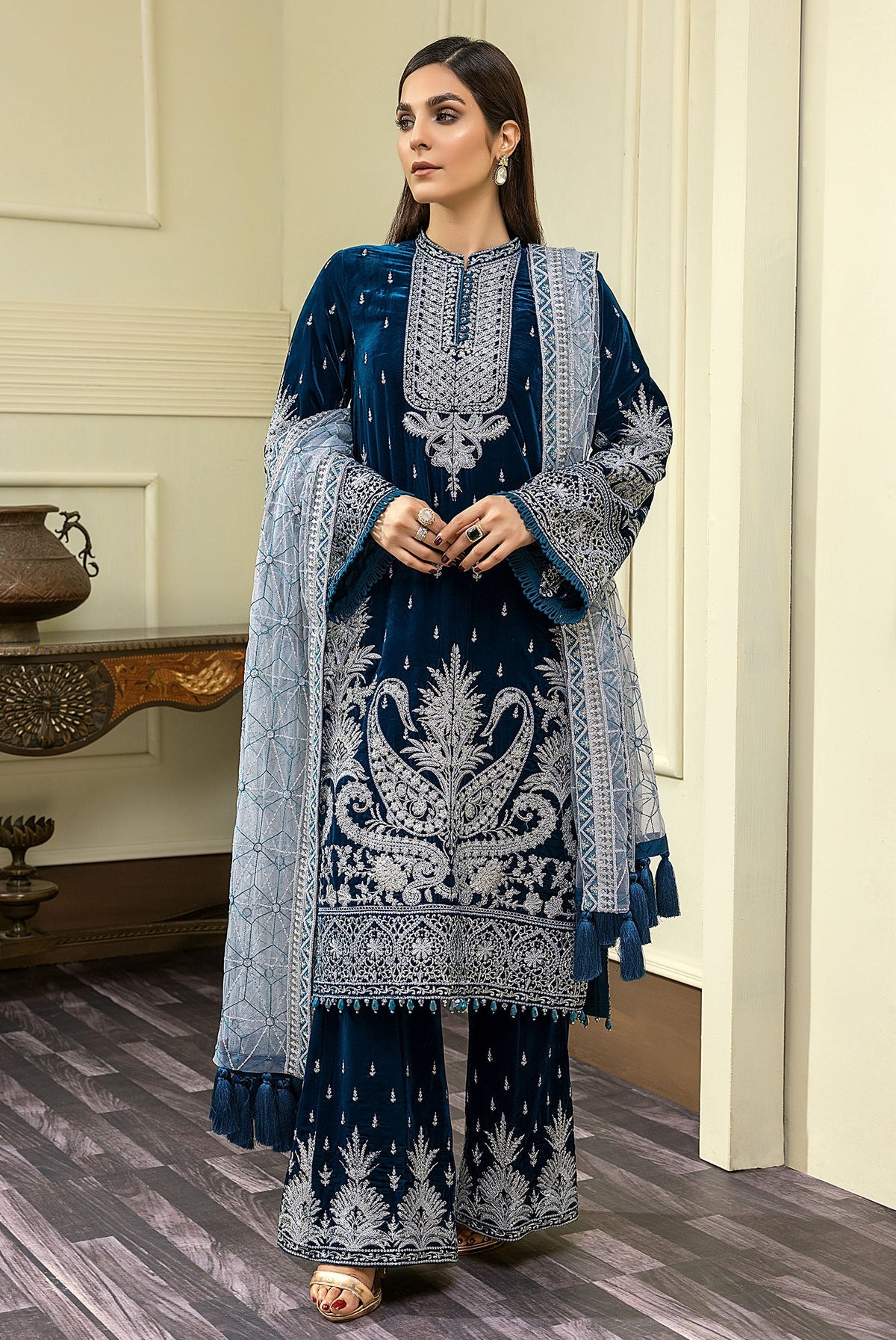 Adan's Libas - Cold Slib - Embroidered Velvet 3PC
