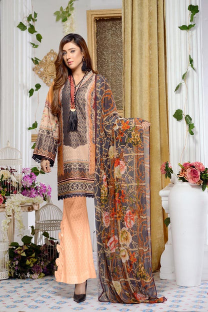 Adan's Libas - Columbine - Digital Printed Jacquard Lawn