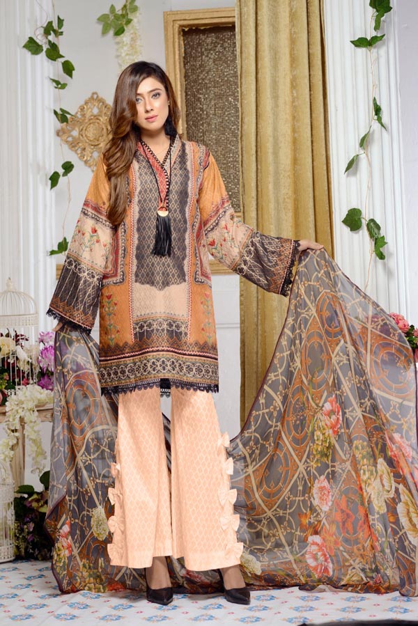 Adan's Libas - Columbine - Digital Printed Jacquard Lawn