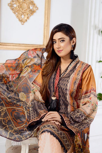 Adan's Libas - Columbine - Digital Printed Jacquard Lawn