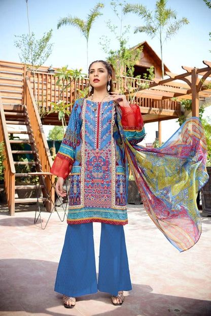 Adan's Libas - Endura Emerald - Printed and Embroidered Lawn