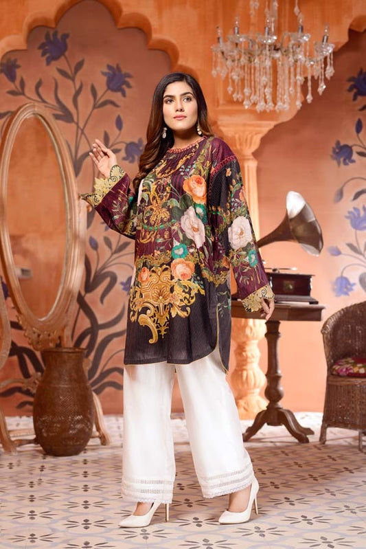 Adan's Libas - Crism Lenon - Digital Mesuri Lawn Unstitch Shirt