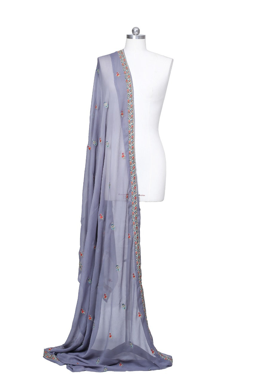 Adan's Libas - Embroidered Chiffon Dupatta