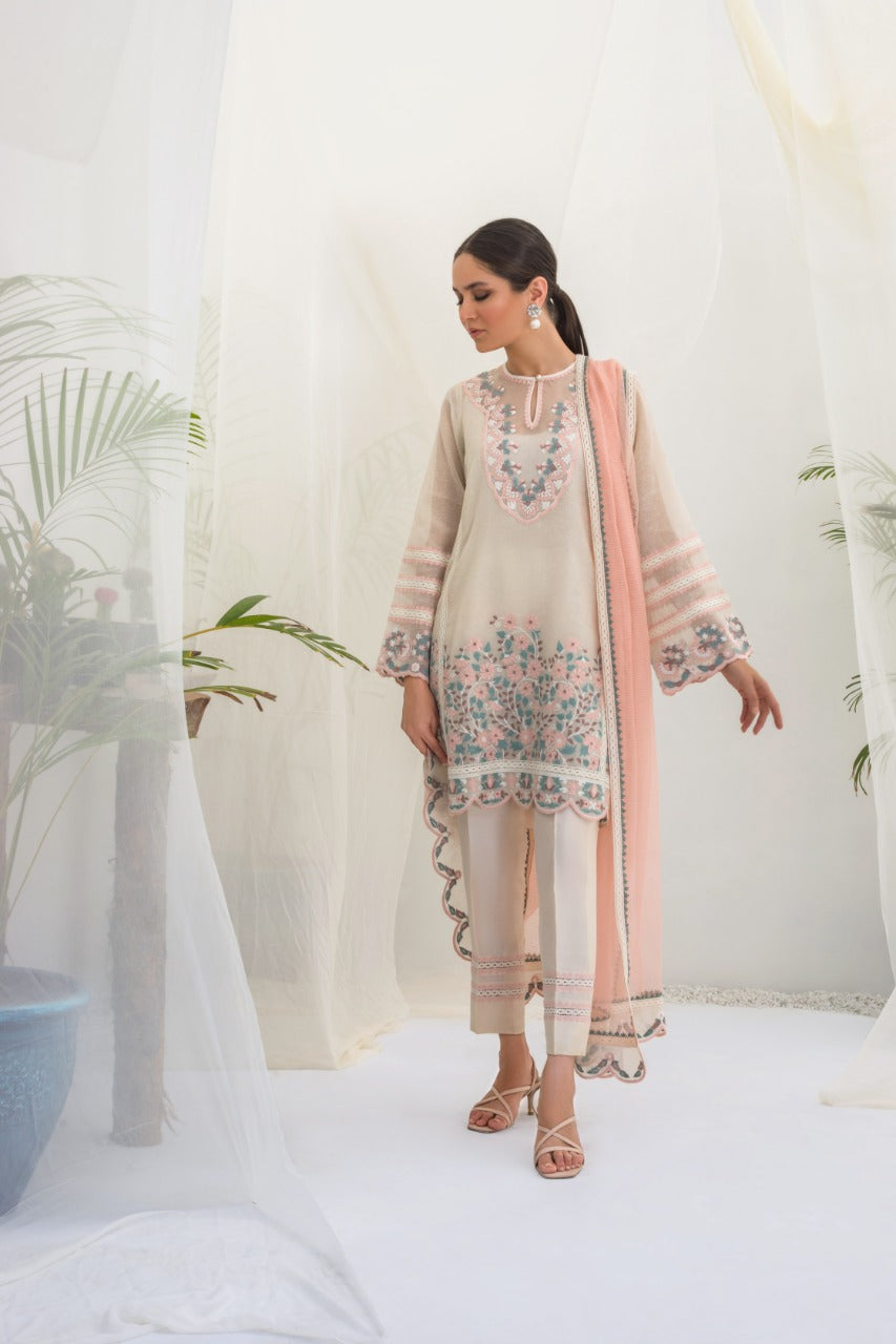 Ari Embroidered Woven Kurta And Trouser with Dupatta