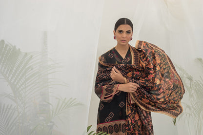 Digitally Printed Cotton Net Kurta with Dupatta