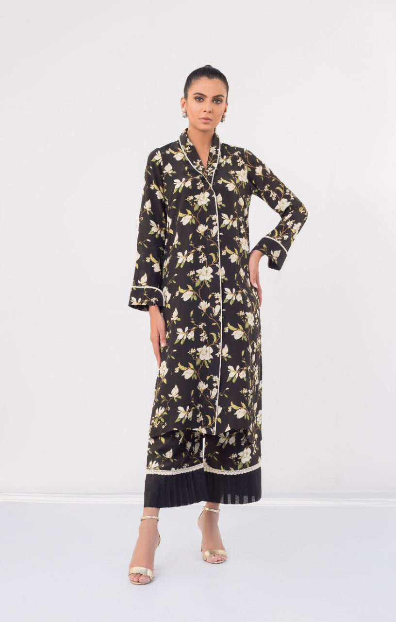 Digitally Printed Front open Shirt And Printed Culottes