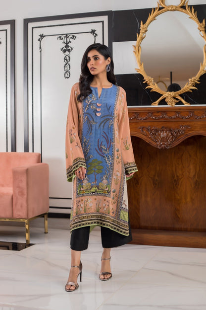 Digital Printed Crepe Kurta And Culottes