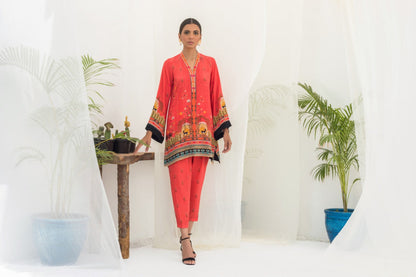 Printed Crepe Kurta And Trouser