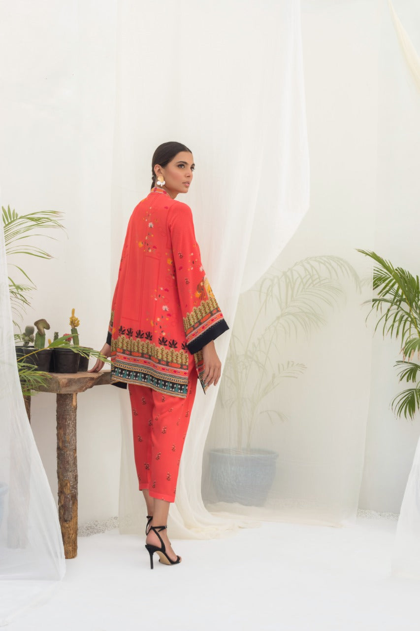 Printed Crepe Kurta And Trouser