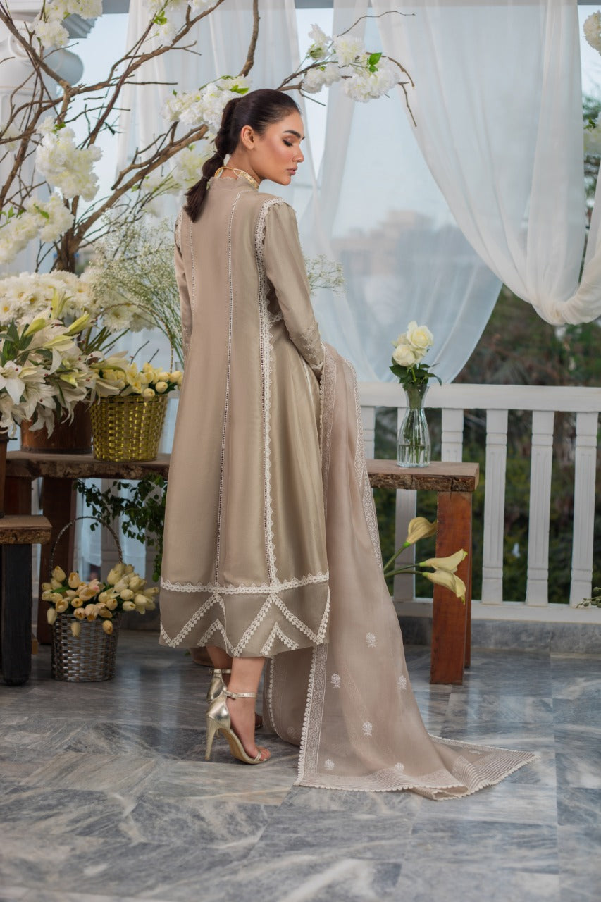 Raw Silk Kalidaar Kurta with Dupatta