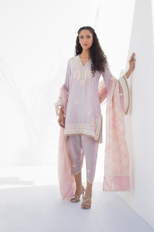 Ari Embroidered Khaddi Silk Kurta And Shalwar with Dupatta