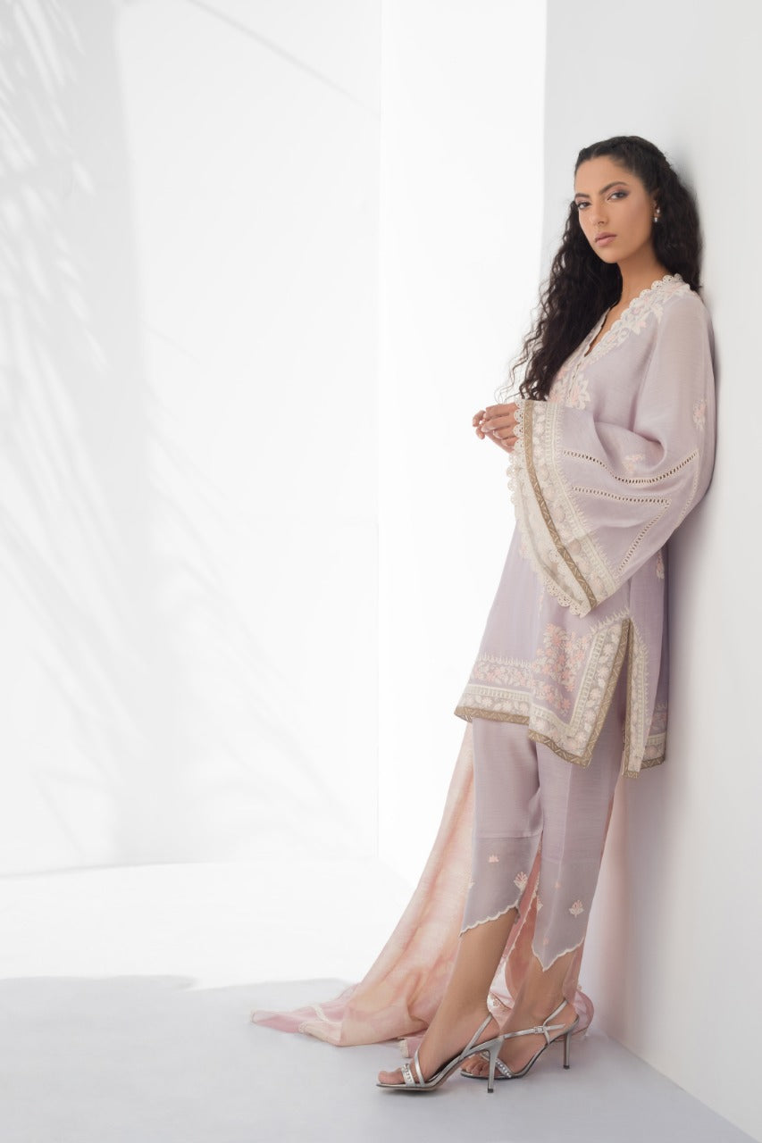 Ari Embroidered Khaddi Silk Kurta And Shalwar with Dupatta