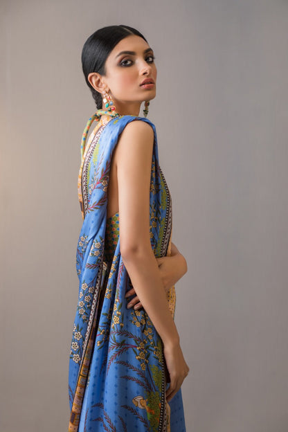 Printed Charmeuse Draped Saree