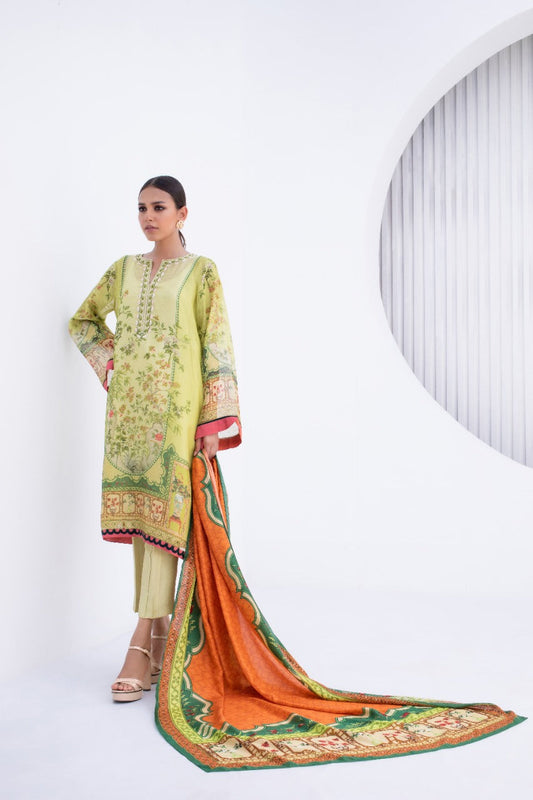 Cotton Net Kurta And Trouser with Dupatta