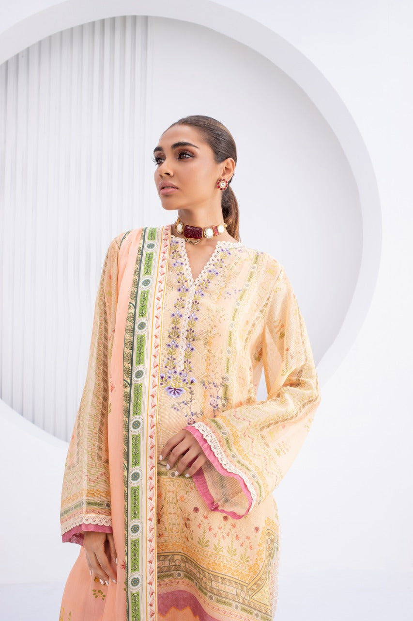 Cotton Net Kurta And Trouser with Dupatta 1