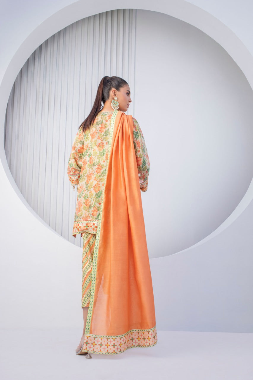 Tangerine Cotton Net Dress