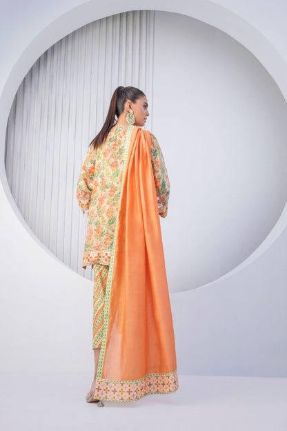 Tangerine Cotton Net Dress