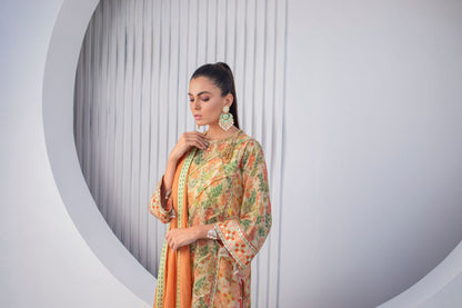 Tangerine Cotton Net Dress