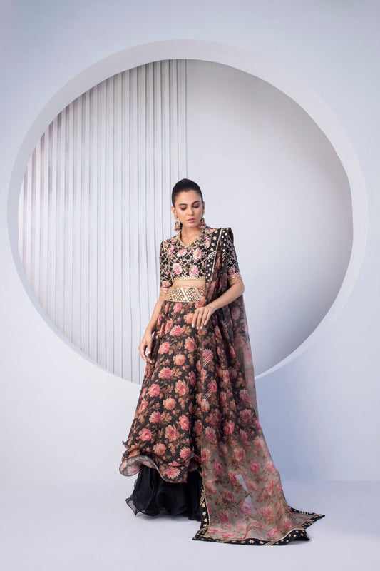 Floral Khaddi Silk Lehnga Choli