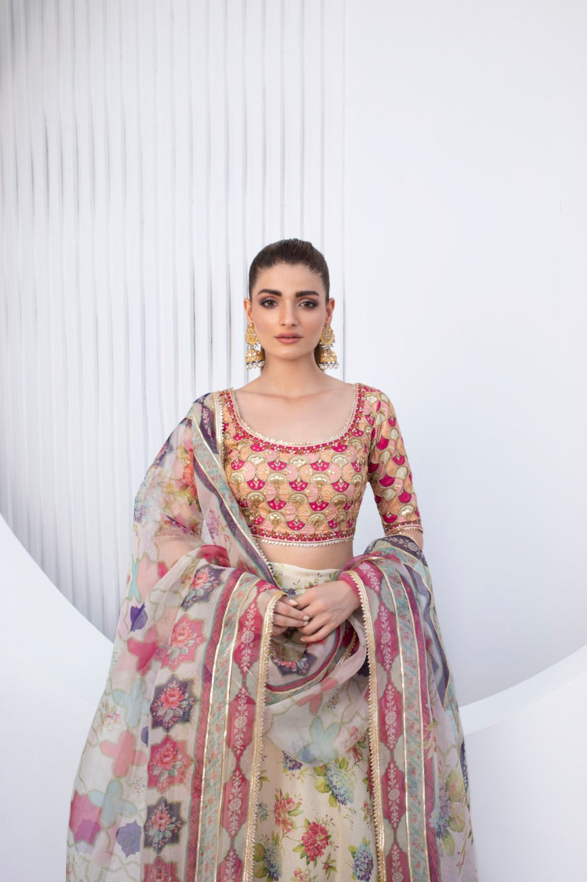 Chatapati Choli With Printed Lehnga