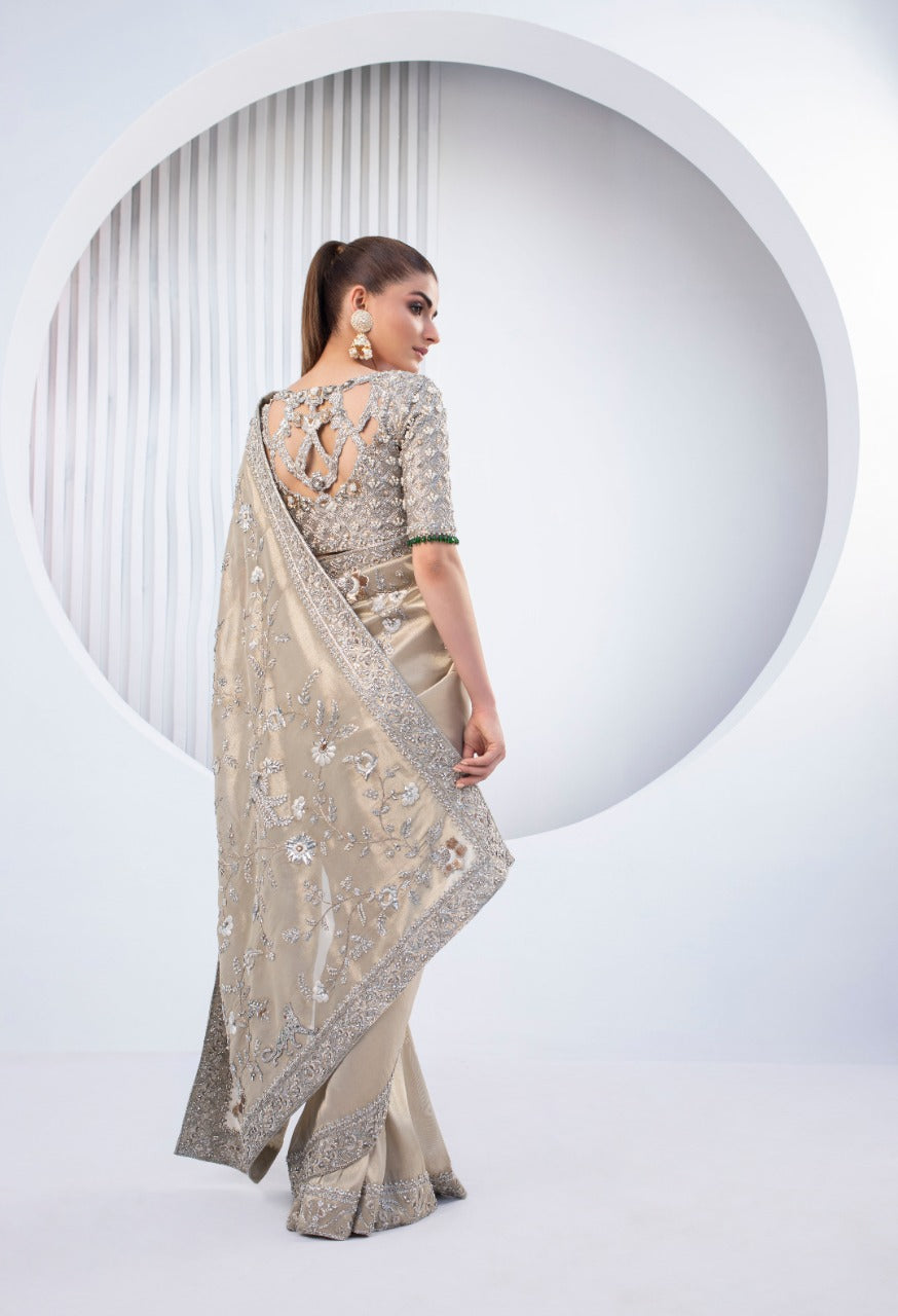 Gold Lame Sari And Gold Tissue Sari