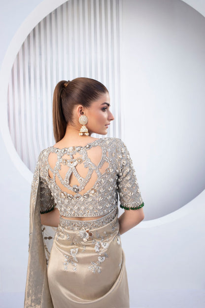 Gold Lame Sari And Gold Tissue Sari