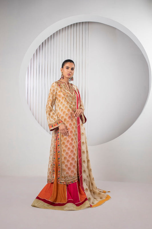 Cotton Net Kurta with Dhaka Pajama