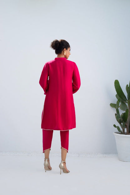 Rawsilk Overlap Kurta With Panwaar 1