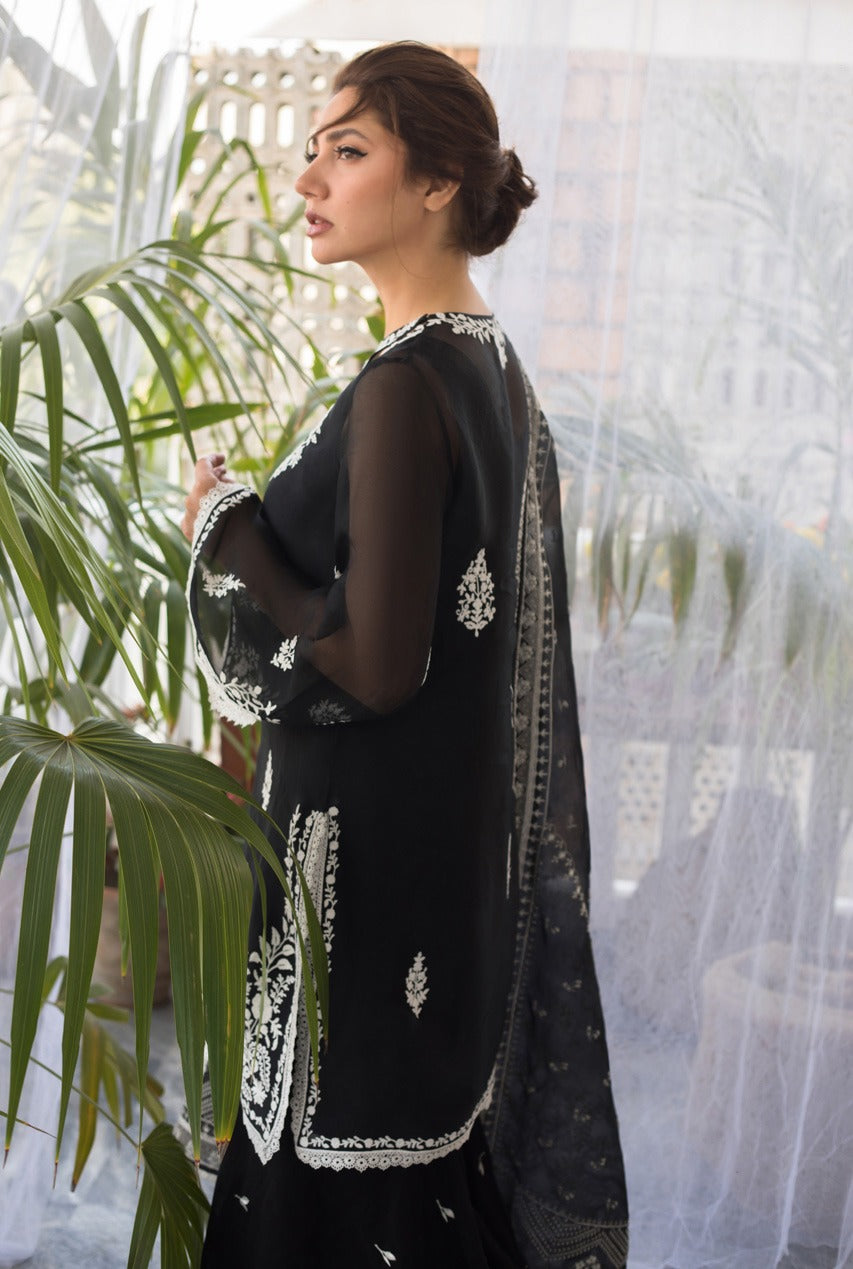 Embroidered Organza Kurta & Dupatta