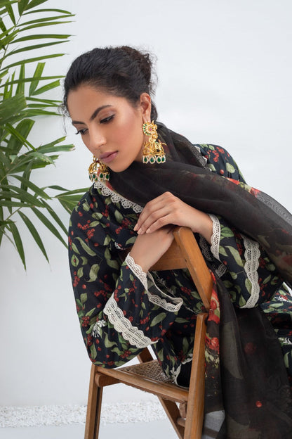 Printed Khaddi Silk Long Kurta And Trouser with Dupatta
