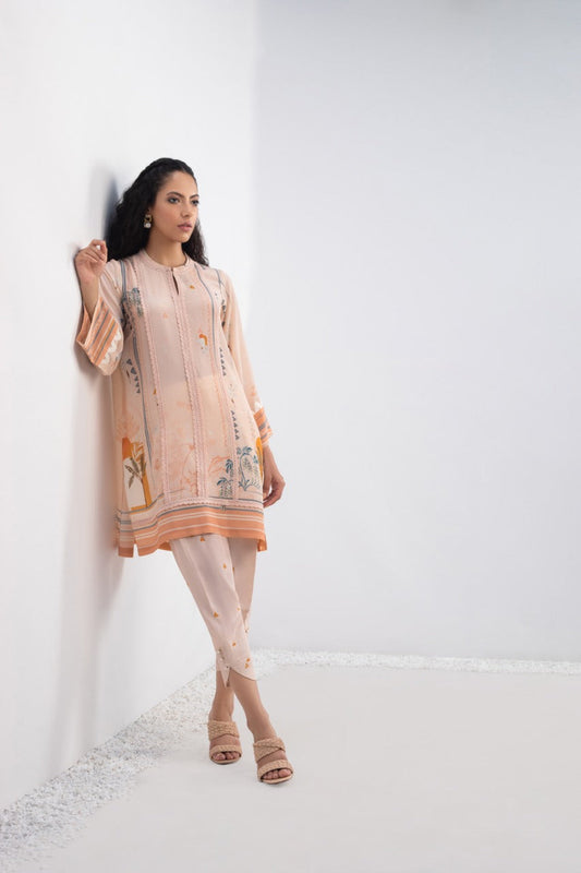 Crepe Printed Shirt And Panwaar
